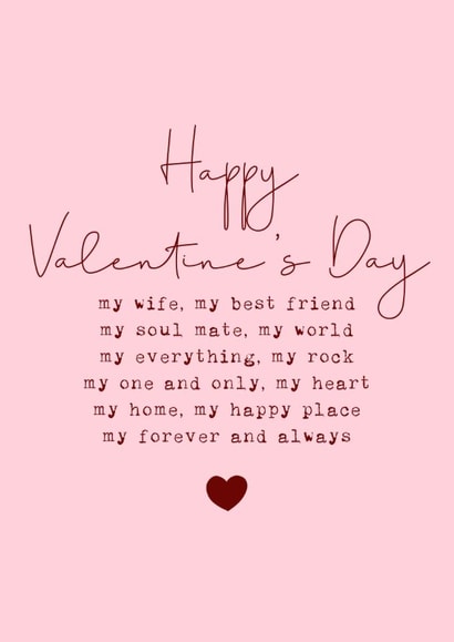 Classic Valentine's Day Card - For Wife - Forever And Always created by Cake For Breakfast