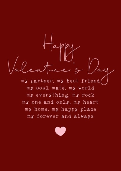 Classic Valentine's Day Card - Partner - Forever And Always created by Cake For Breakfast