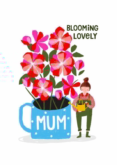Cute Mother’s Day/Birthday Card - Cup Filled With Flowers - Pun created by Nicola Watson