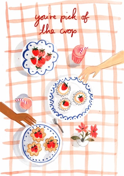 Cute Love And Friendship Card - Picnic - Pick Of The Crop created by Emma Block Illustration