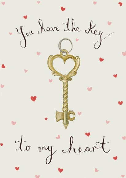 Classic Valentine's Day Card - You Have The Key To My Heart - Hearts created by Love Lucy Illustration