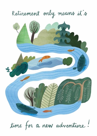 Classic Retirement Card - New Adventure created by Forget Me Not Illustration