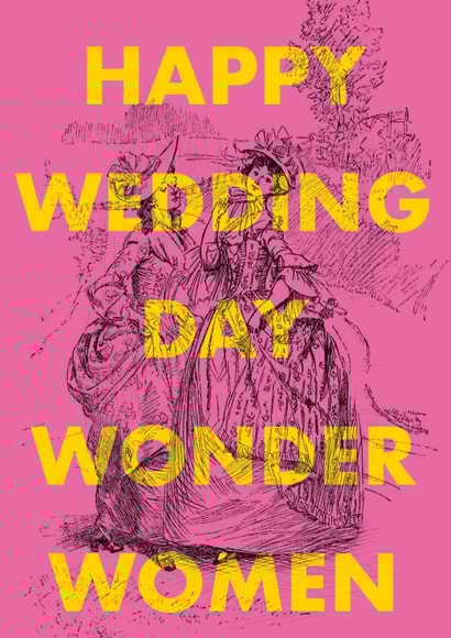 Fun Wedding Card - Wonder Women - Lesbian Couple created by OBJECTABLES