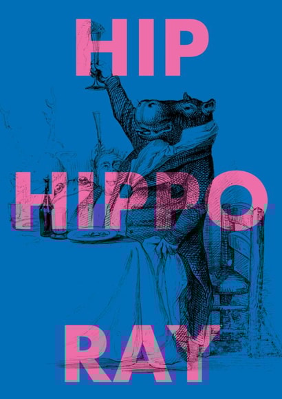 Funny Birthday Card - Hip Hippo Ray - Hippopotamus created by OBJECTABLES