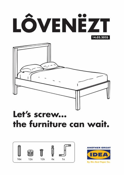 Cheeky Valentine's Day Card - Let's Screw - Ikea created by Mrs Best Paper Co.