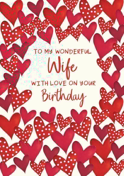 Classic Birthday Card - Wonderful Wife created by The Boy and the Bear