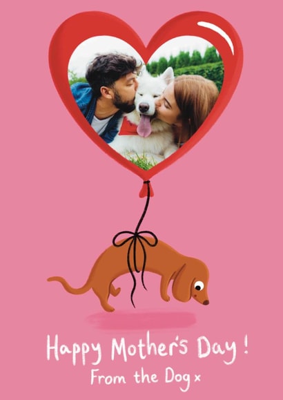 Cute Mothers Day Card - From The Dog - Heart Balloon created by Sophie Kent Illustration