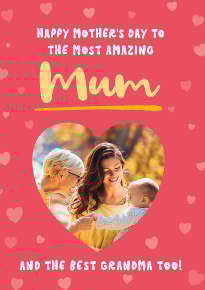Cute Mother's Day Card - Amazing Mum And Best Grandma created by Bev O'Connor || @oconnordesign