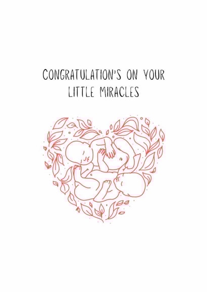 Cute Pregnancy Card - Twins - Miracles created by Nikki Hawkins