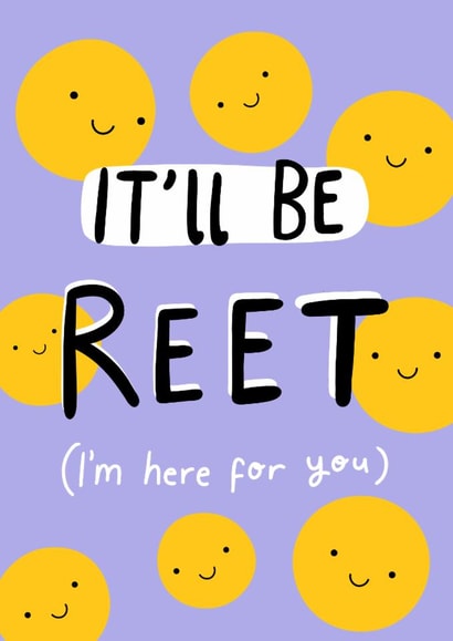 Cute Thinking Of You Card - It'll Be Reet created by Fox and Bird Studio