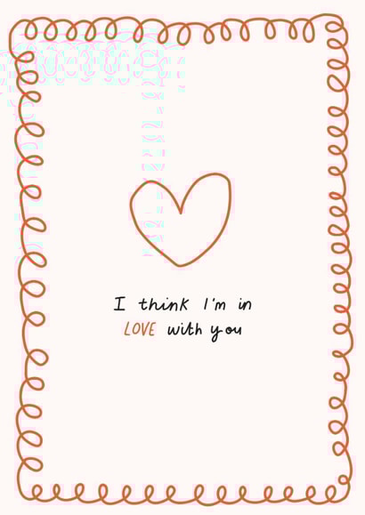 Valentine’s Day cute minimal romantic anniversary card created by Doodled By Anya