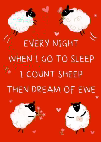 Cute Anniversary Card - Count Sheep - Dream Of Ewe created by Wayward Dog