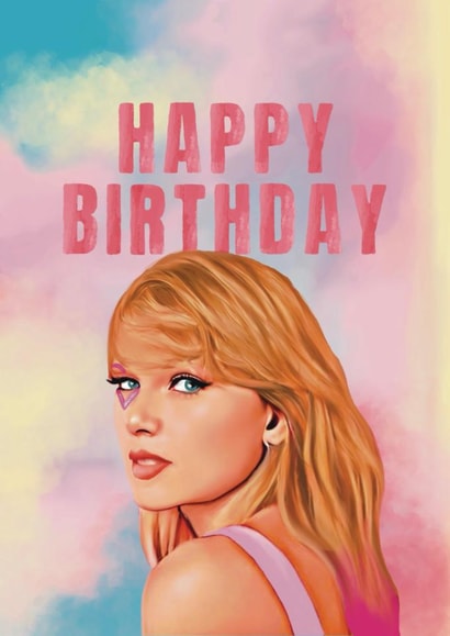 Fun Birthday Card - Taylor Swift - Pastel created by Giddy Kipper