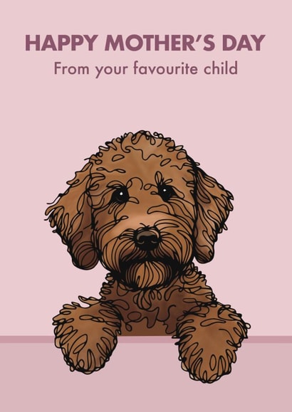 Cute Mother’s Day Card - Chocolate Labradoodle - From The Dog created by Choo Choo 