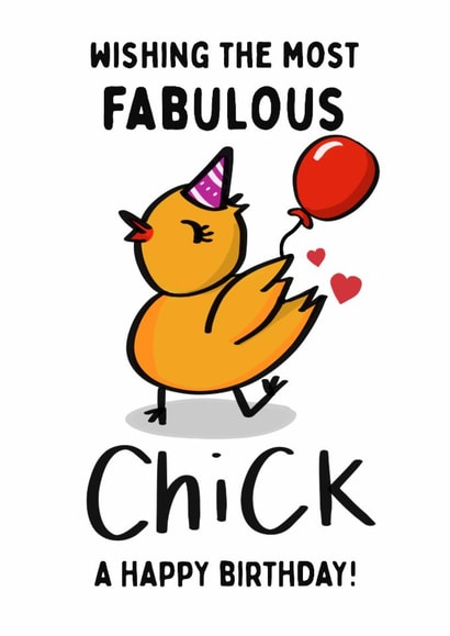 Cute Birthday Card - For Her - Chick created by Gobbygifts