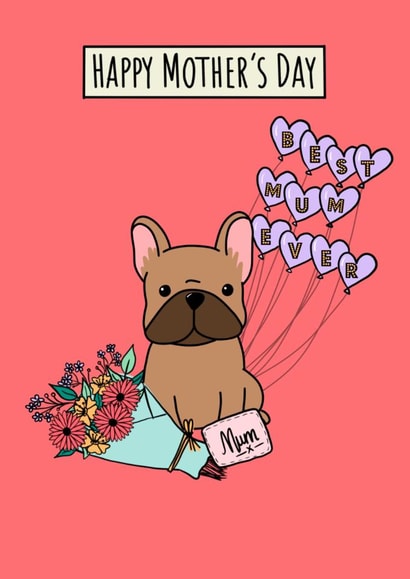 Cute Mothers Day Card - Flowers - From The Dog created by Natalie Tuck