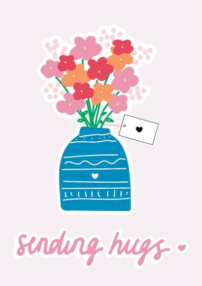 Cute Thinking Of You/Get Well Card - Flowers - Sending Hugs created by Designs By Maia