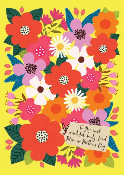 Pretty Mother's Day Card - Flowers - Wonderful Mum created by The Boy and the Bear