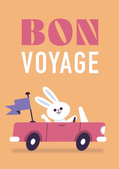 Cute Leaving Card - Bon Voyage - Car created by Chris Wharton