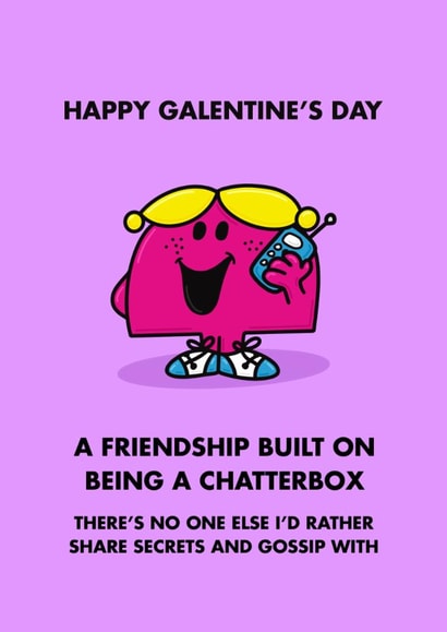 Little Miss Chatterbox - Heartfelt Galentine's Day Card created by Mr. Men
