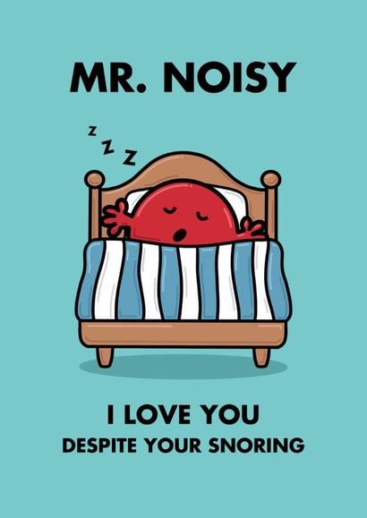Mr. Noisy - Snoring Partner - Humorous Valentine's Day Card created by Mr. Men