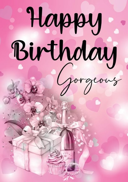Happy Birthday Gorgeous - Pink Girls Birthday Card created by Becka Gaul