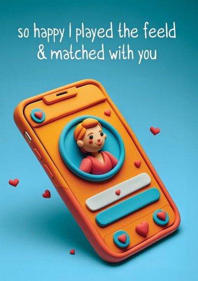 Punny Valentine's Day Card - Feeld App - Played The Feeld & Matched With You created by Woody's Design