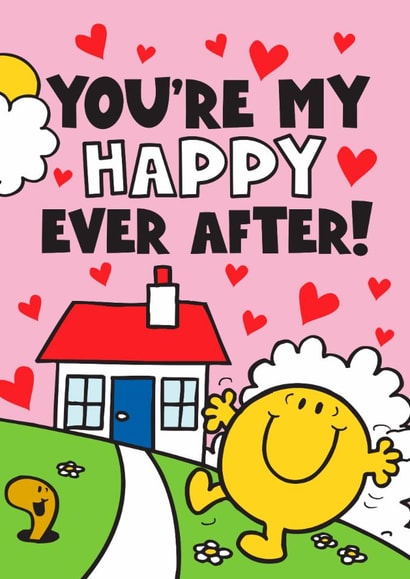 Cute Mr. Happy Valentines, Anniversary - Happy Ever After, Fiance, Partner created by Mr. Men