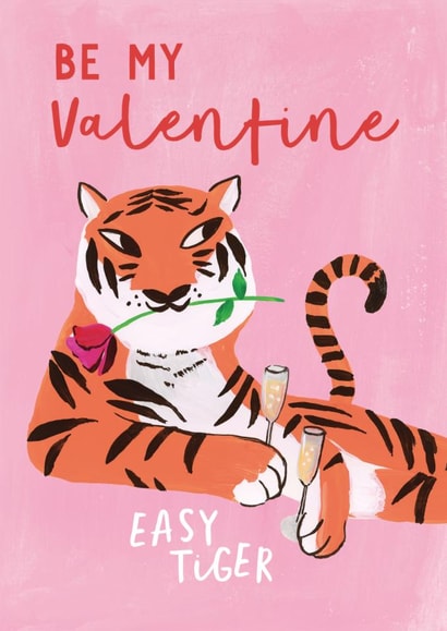 Cute Valentine's Day Card - Tiger - Be My Valentine created by Holly Fox