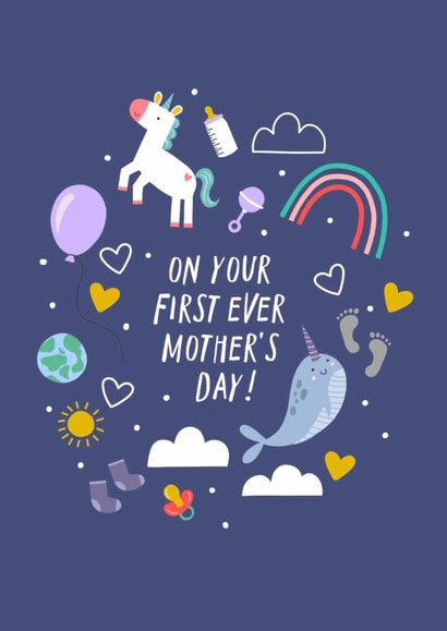 Cute Mother's Day Card - First Mothers Day - Illustrations created by Zoe Spry