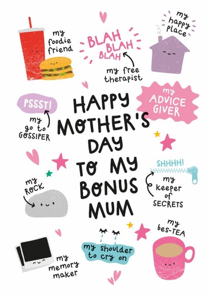 Cute Mother's Day Card - Step Mum - Bonus Mum created by Twisted Haggis