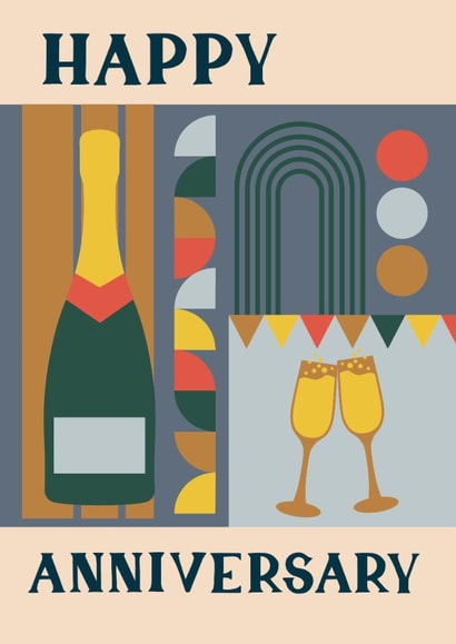 Arty Anniversary Card - Champagne - Modern created by Jessie Maeve Studio