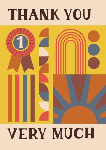 Arty Thank You Card - Thank You Very Much - Abstract Design created by Jessie Maeve Studio