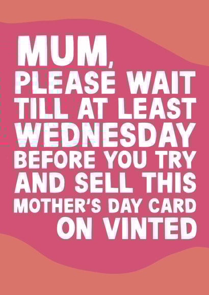 Funny Mother's Day Card - Vinted Obsessed Mum created by Pickled Prints