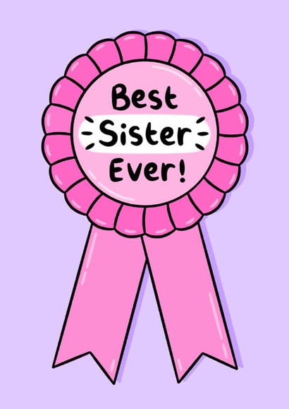 Cute Birthday Card - Best Sister Ever created by Holly Murray Doodles
