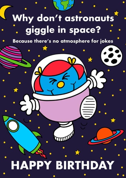 Cute Birthday Card - For Her - Little Miss Giggles created by Mr. Men