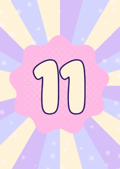 Cute Birthday Card - For Her - 11th Birthday created by GawjusCards