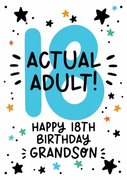 Cute Birthday Card - For Grandson - 18th created by Lyndsay Moon