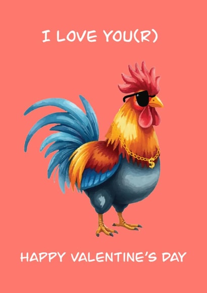 Rude funny valentines card for him - cock - naughty valentines day created by Prints by hc.x