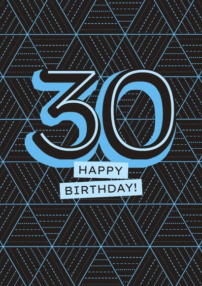 Classic Birthday Card - 30th - Geometric created by Evie Garnett Designs