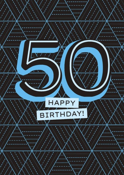 Classic Birthday Card - 50th - Geometric created by Evie Garnett Designs