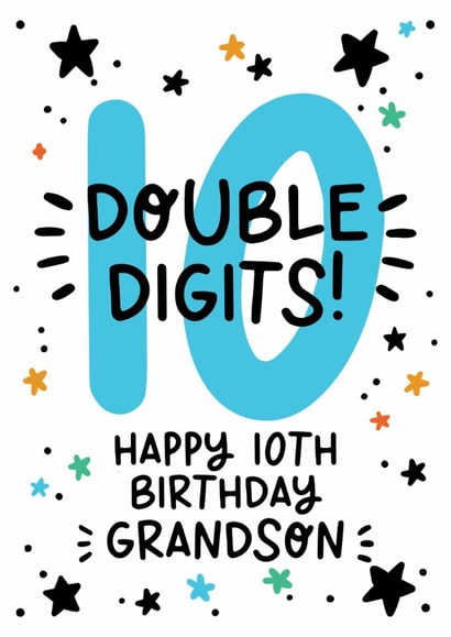 Cute 10th Birthday Card - For Grandson - 10th created by Lyndsay Moon