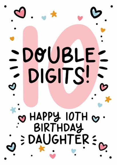 Cute 10th Birthday Card - 10th - For Daughter created by Lyndsay Moon