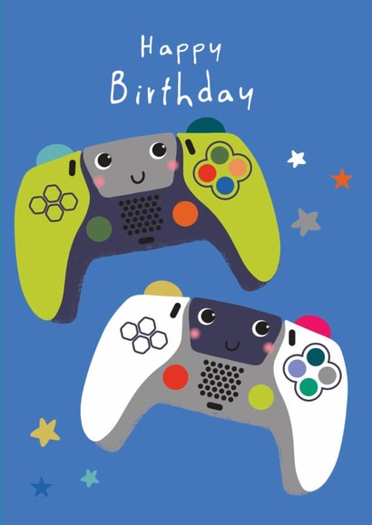 Cute Birthday Card - Gaming Controls created by Laura Darrington Design Ltd.