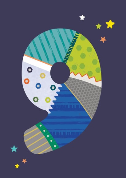 Classic Birthday Card - 9th created by Laura Darrington Design Ltd.