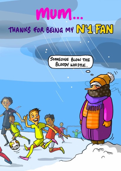 Cute Mother's Day Card - Number One Fan - Football created by Bryony Jackson Walters