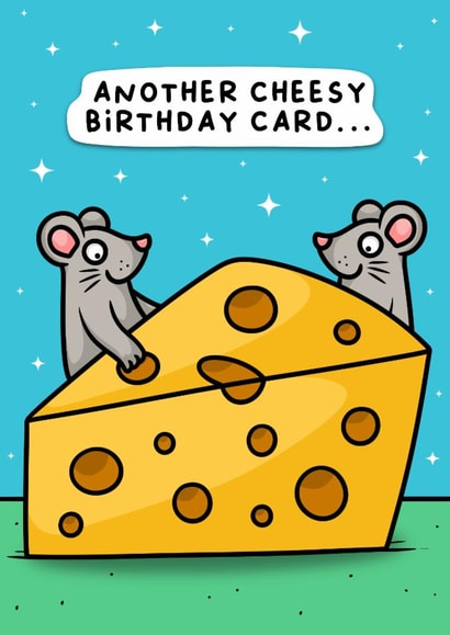 Cute Birthday Card - Cheesy Mice created by Wafflemamaart