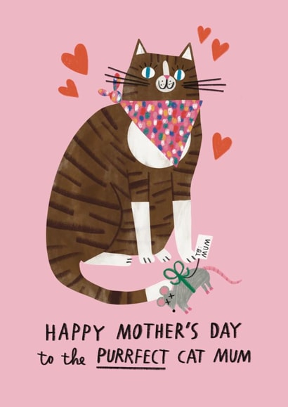 Cute Mother's Day Card - From the Cat - Purrfect Cat Mum created by Alice Mole Illustration
