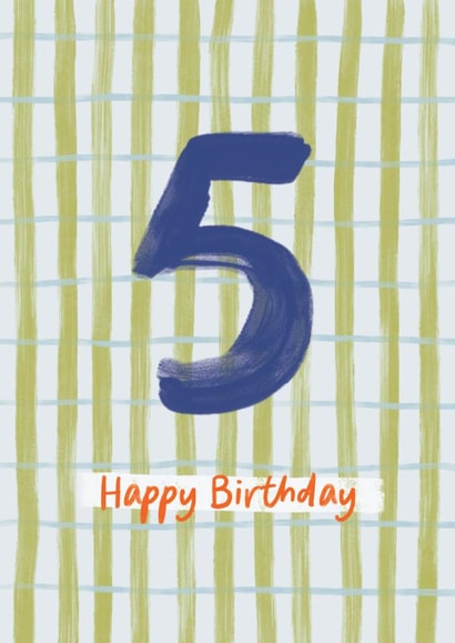 Classic Birthday Card - 5th - Hand Painted created by Sweetlove Press