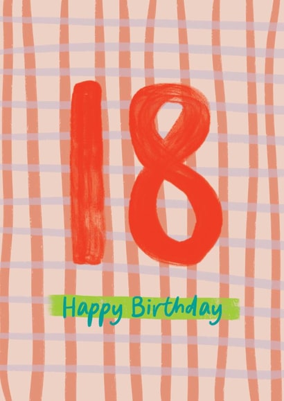 Classic Birthday Card - 18th - Hand Painted created by Sweetlove Press